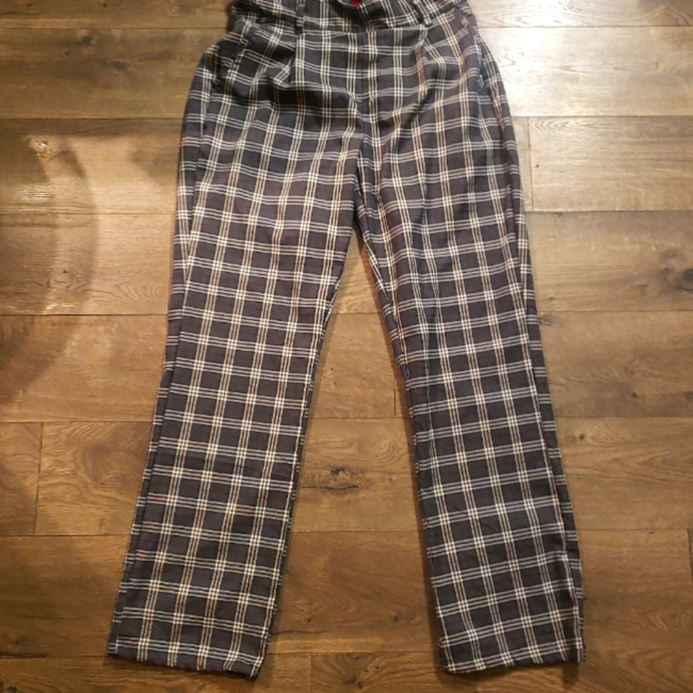 Hot Kiss Plaid Straight Leg Pants